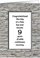 9 Years, Happy Recovery Anniversary card