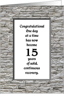 15 Years, Happy Recovery Anniversary card