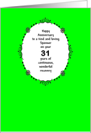 Sponsor 31 Years, Happy Recovery Anniversary card