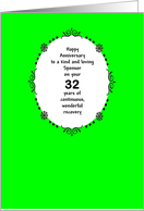 Sponsor 32 Years, Happy Recovery Anniversary card