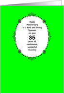 Sponsor 35 Years, Happy Recovery Anniversary card