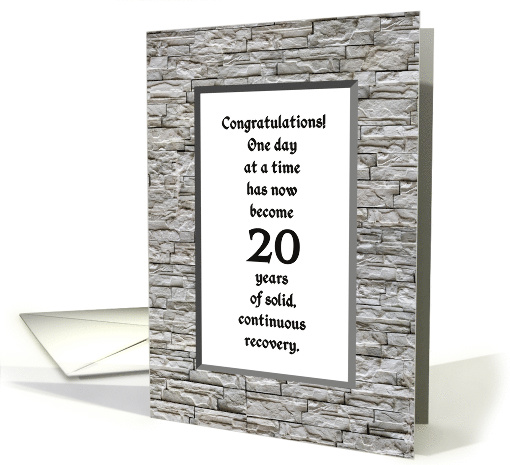 20 Years, Happy Recovery Anniversary card (1498390)