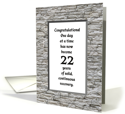 22 Years, Happy Recovery Anniversary card (1498398)