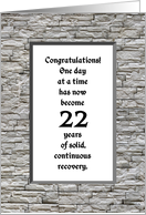 22 Years, Happy Recovery Anniversary card