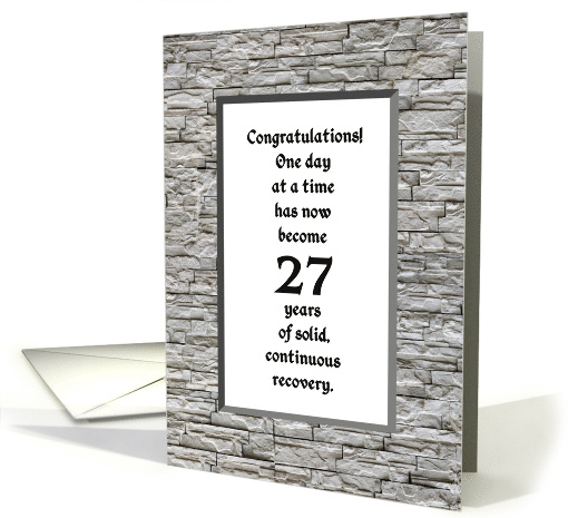 27 Years, Happy Recovery Anniversary card (1498416)