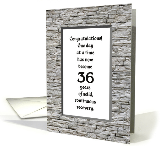 36 Years, Happy Recovery Anniversary card (1498618)