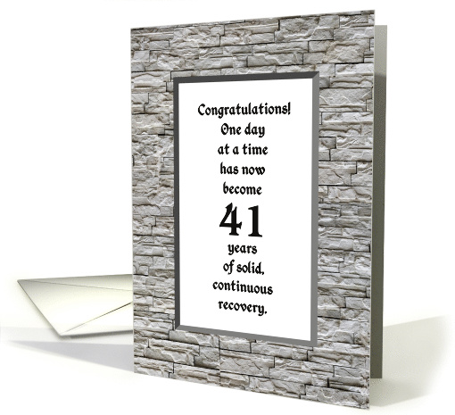 41 Years, Happy Recovery Anniversary card (1498630)