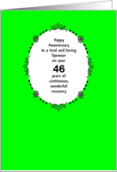 Sponsor 46 Years, Happy Recovery Anniversary card