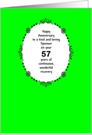 Sponsor 57 Years, Happy Recovery Anniversary card