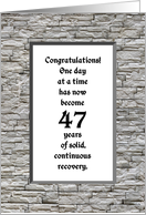 47 Years, Happy Recovery Anniversary card