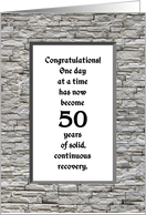 50 Years, Happy Recovery Anniversary card