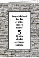 5 Months, Happy Recovery Anniversary card