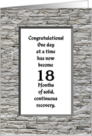 18 Months, Happy Recovery Anniversary card