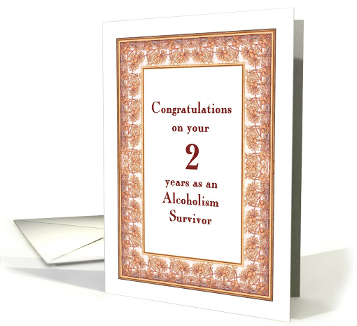 2 Years, Congratulations Alcoholism Survivor card (1499466)