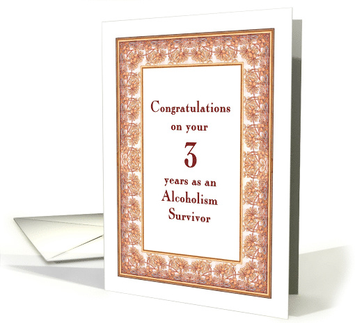 3 Years, Congratulations Alcoholism Survivor card (1499472)