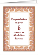5 Years, Congratulations Alcoholism Survivor card