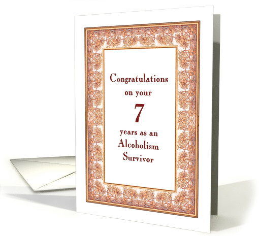 7 Years, Congratulations Alcoholism Survivor card (1499484)