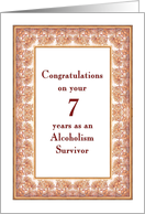 7 Years, Congratulations Alcoholism Survivor card