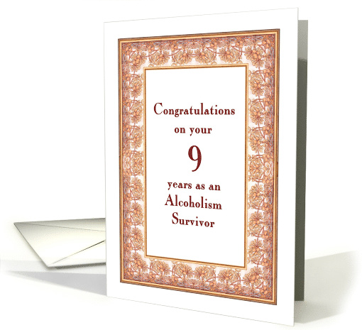 9 Years, Congratulations Alcoholism Survivor card (1499486)
