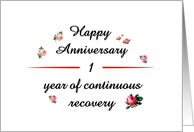 1 Year, Happy Recovery Anniversary card
