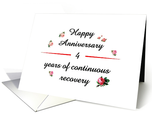 4 Years, Happy Recovery Anniversary card (1500094)