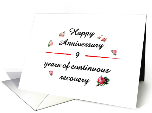 9 Years, Happy Recovery Anniversary card (1500106)