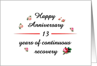 13 Years, Happy Recovery Anniversary card