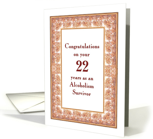 22 Years, Congratulations Alcoholism Survivor card (1500488)