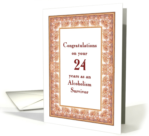 24 Years, Congratulations Alcoholism Survivor card (1500494)