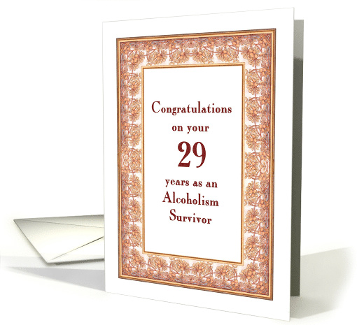 29 Years, Congratulations Alcoholism Survivor card (1500506)