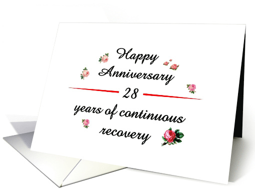 28 Years, Happy Recovery Anniversary card (1500594)