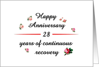 28 Years, Happy Recovery Anniversary card