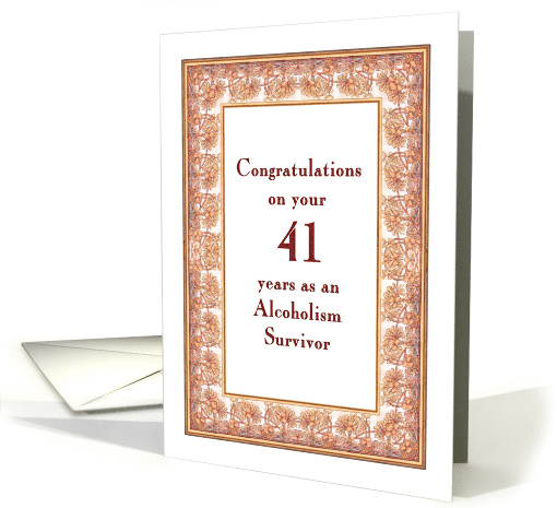 41 Years, Congratulations Alcoholism Survivor card (1500942)