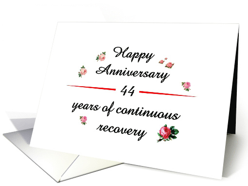 44 Years, Happy Recovery Anniversary card (1501068)