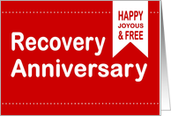 Happy Joyous and Free, Happy Recovery Anniversary card