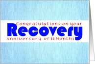 11 Months, Happy Recovery Anniversary card