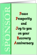 Sponsor, Any Year, Happy Recovery Anniversary card