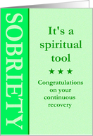 Any Year, Sobriety is a spiritual tool card