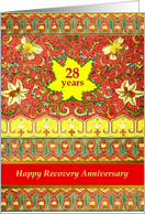 28 Years, Happy Recovery Anniversary, vintage Japanese design card