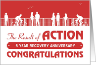 5 Years, Happy Recovery Anniversary, action card