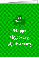 28 Years, Happy Recovery Anniversary, Shamrock Trinity card