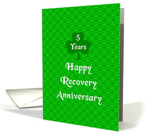 5 Years, Happy Recovery Anniversary, Shamrock Trinity card (1505608)