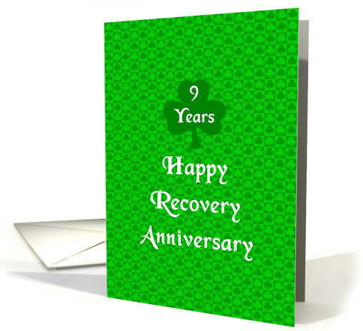 9 Years, Happy Recovery Anniversary, Shamrock Trinity card (1505616)
