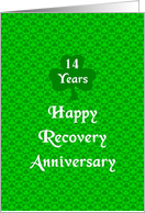 14 Years, Happy Recovery Anniversary, Shamrock Trinity card