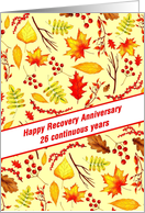 26 Years, Happy Recovery Anniversary, Fall foliage card