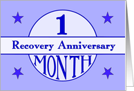 1 Month, Recovery Anniversary card