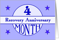 4 Month, Recovery Anniversary card