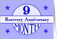 9 Month, Recovery Anniversary card