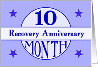 10 Month, Recovery Anniversary card