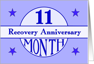 11 Month, Recovery Anniversary card
